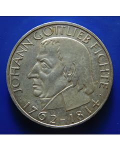 Germany-Federal Republic 	 5 Mark	1964	 150th Anniversary - Death of Gottlieb Fichte – Silver