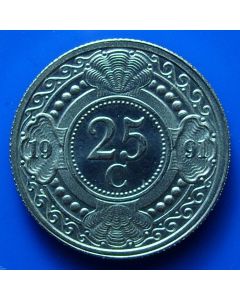 Netherlands Antilles  25 Cents1991 km# 35