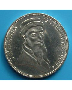 Germany-Federal Republic 	 5 Mark	1968	 500th Ann. Death of Johannes Gutenberg – Silver