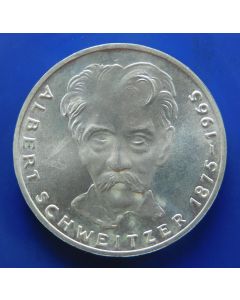 Germany-Federal Republic 	 5 Mark	1975	 Centenary Birth of Albert Schweitzer – Silver
