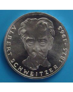 Germany-Federal Republic 	 5 Mark	1975	 Proof / Silver – Centenary Birth of Albert Schweitzer