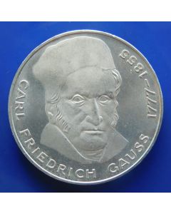 Germany-Federal Republic 	 5 Mark	1977	  200th Ann. Birth of Carl Friedrich Gauss – Silver