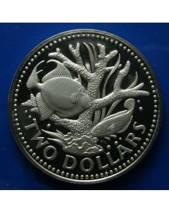 Barbados 2 Dollars1974km# 15  - Proof