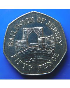 Jersey  50 Pence1983 km# 58.1  - Grosnez Castle