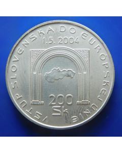 Slovakia	 200 Korun	2004	Entry of Slovak Republic To The European Union – Silver