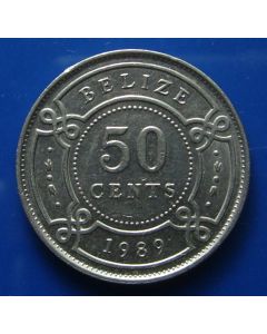 Belize50 Cents1989km# 37