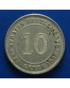 Straits Settlements  10 Cents1926 km# 29b 