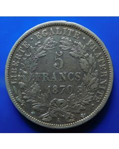 France  5 Francs 1870A km#  818.1 