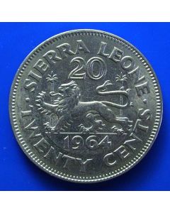 Sierra Leone 	 20 Cents	1964	 - Sir Milton Margai