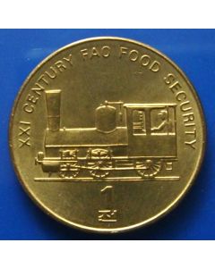 Korea  	 Chon	2002	 F.A.O. – Steam locomotive - unc
