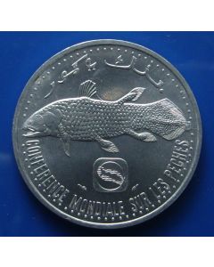 Comoros  5 Francs 1992	  - Coelacanth fish – unc