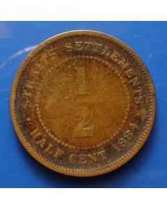 Straits Settlements  ½ Cent1884 km#8a 