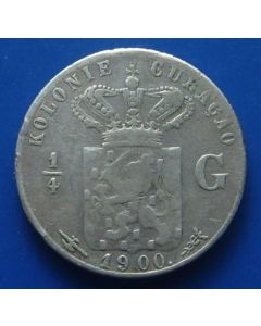 Curacao ¼ Gulden1900km# 35  Schön# 2