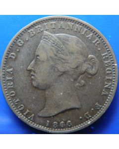 Jersey 1/13 Shilling1866km# 5 - VICTORIA  D.G. BRITANNIAR