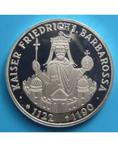 Germany-Federal Republic 	 10 Mark	1990	 800th Ann. Death of Kaiser Friedrich Barbarossa – Silver / Proof