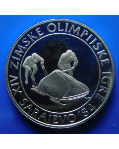 Yugoslavia 	 100 Dinara	1983	 Bobsleding – Silver / Proof