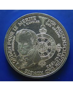 Germany-Federal Republic 	 10 Mark	1992	 150th Ann. Civil Pour-Le-Merite Order – Silver