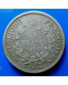 France  5 Francs 1875K km#  820.2