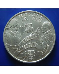Slovakia	 200 Korun	2005	200th Anniversary of Signing of the Peace of Pressburg (Bratislava) – Silver