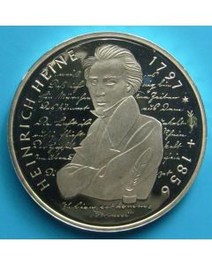 Germany-Federal Republic 	 10 Mark	1997D	 Proof - 200th Birth Ann. Heinrich Heine