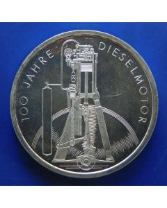 Germany-Federal Republic 	 10 Mark	1997F	 Diesel Engine Centennial – Silver