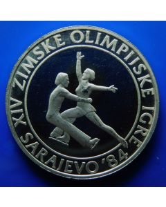 Yugoslavia 	 100 Dinara	1984	 Figure Skating – Silver / Proof