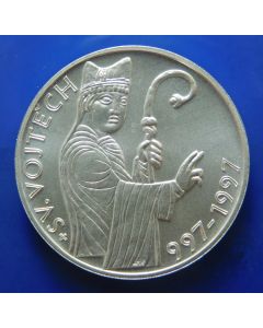 Czech Republic  200 Korun 1997	 1000th Anniversary of the Death of St. Adalbert – Milled edge / Silver