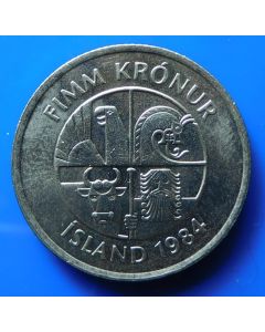 Iceland 5 Kronur1984km# 28  Schön# 36