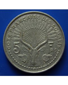 French Somaliland  5 Francs1959km# 10