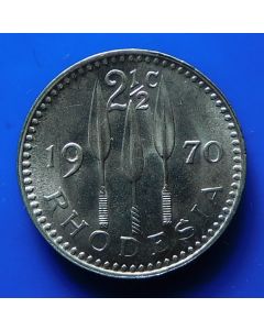 Rhodesia 	 2½ Cents	1970	  - Three spear points - unc