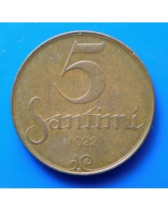  Latvia 5 Santimi1922 km# 3 