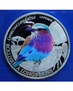 Burkina Faso	 500 Francs	2013	Lila Brested Roller Bird (Coracias Caudatus) Silver / Proof