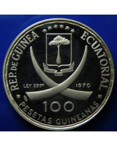 Equatorial Guinea 	100 Pesetas	1970	100 Pesetas 1970 - Silver - Goya,s Naked Maja