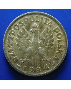 Poland 	 Zloty	1924	 Paris Mint (Torch & Cornucopia flank date) 