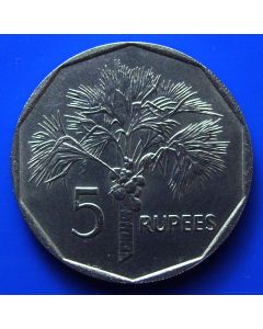 Seychelles 	 5 Rupees	1982	 Palm tree