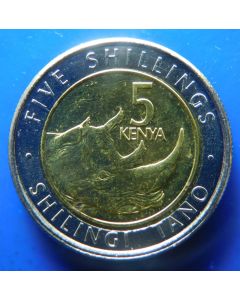 Kenya	 5 Shillings	2018	 Black rhinoceros (Diceros bicornis) 