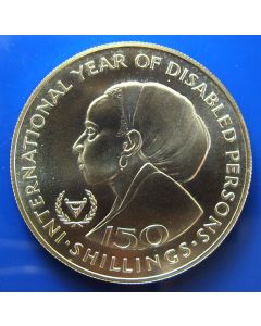Somalia 	 150 Shillings	1983	  - International Year of Disabled - Silver 