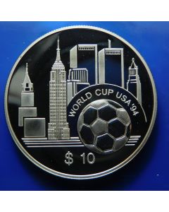 East Caribbean States 	 10 Dollars	1994	 World Cup Soccer in USA 1994 