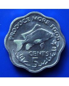 Seychelles 	 5 Cents	1977	 F.A.O. Bourgeois fish