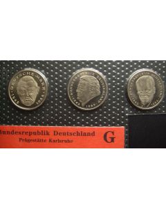 Germany-Federal Republic  2 Mark1989G km# 170/175/183