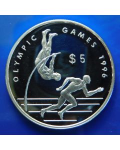Cook Islands	 5 Dollars	1996	 Pole vaulter and runner – Silver