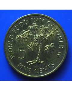 Seychelles 	 5 Cents	1981	 Tapioca plant- F.A.O.