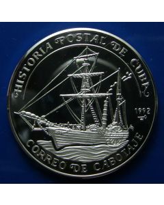 Carib.C.	10 Pesos	1992	- Old steam and sailship - Silver / Proof