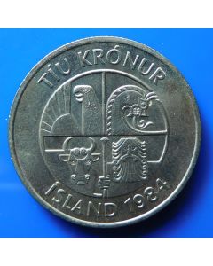 Iceland 10 Kronur1984km# 29.1  Schön# 37