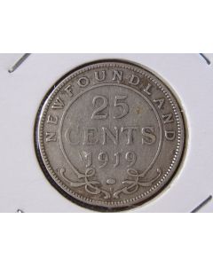 Newfoundland  25 Cents 1919ckm# 17