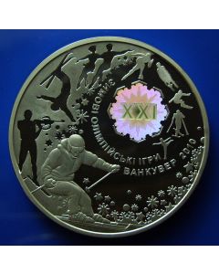 Ukraine 	 10 Hryven	2010	 - DownHill skier - Silver / Proof