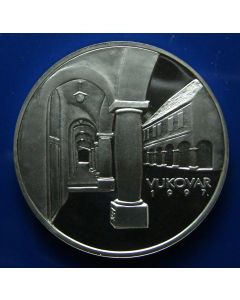  Croatia 	150 Kuna	1997	 Vukovar, Ceramic container and Courtyard - Silver / Proof