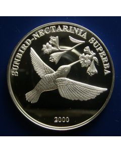 Congo Democratic Republic 10 Francs 2000 Sunbird - Silver / Proof