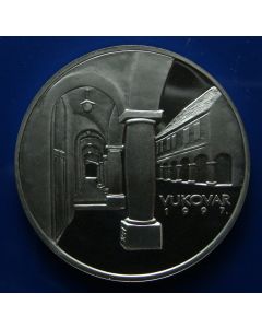  Croatia 	150 Kuna	1997	 Vukovar, Ceramic container and Courtyard - Silver / Proof