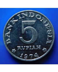 Indonesia 5 Rupiah1974km# 37 